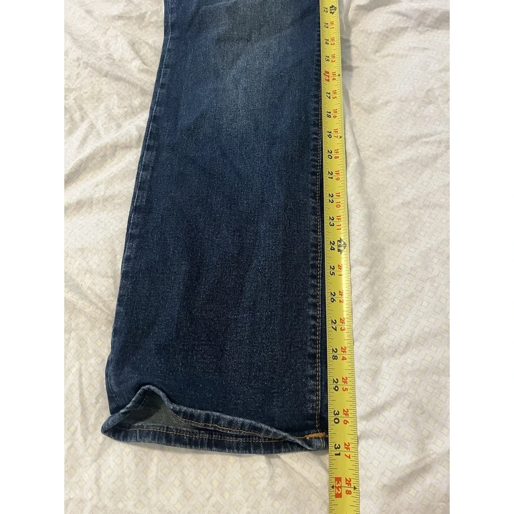 True Religion Jeans Mens 32x31 Blue Straight Flap Denim Western Stretch